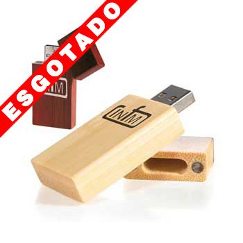 PEN DRIVE CHAVEIRO RETâNGULO BAMBU